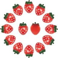 arricraft 20 pcs resin strawberry cabochons with glitter powder - perfect for diy crafts, scrapbooking, decoration, jewelry making in red logo
