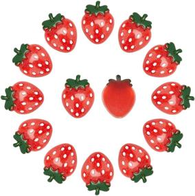 img 4 attached to Arricraft 20 Pcs Resin Strawberry Cabochons with Glitter Powder - Perfect for DIY Crafts, Scrapbooking, Decoration, Jewelry Making in Red