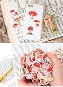 img 1 attached to Vintage Mushroom Shaped Washi Stickers for Decorative Scrapbooking, Planner, Phone Case, Bullet Journal - Set of 165pcs