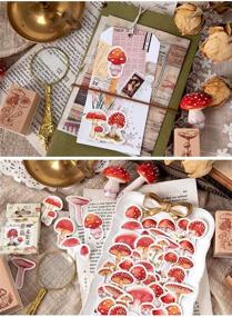 img 2 attached to Vintage Mushroom Shaped Washi Stickers for Decorative Scrapbooking, Planner, Phone Case, Bullet Journal - Set of 165pcs