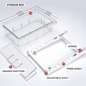 img 3 attached to 🛍️ Shopwithgreen Set of 2 Refrigerator Organizer Bins with Handle, Pull-out Fridge Drawer Organizer, Pullable Refrigerator Storage Box with 4 Divided Sections