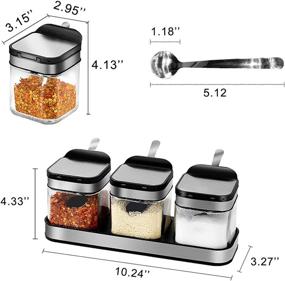 img 3 attached to Stainless Steel Condiment Canisters for Seasoning