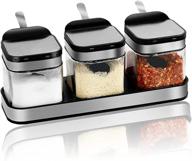 stainless steel condiment canisters for seasoning logo