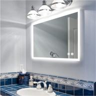 🪞 36x28 inch led bathroom mirror with anti-fog dimmable lights - wall mounted vanity makeup mirror rogsfn (horizontal/vertical) logo