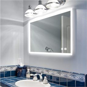 img 4 attached to 🪞 36x28 Inch LED Bathroom Mirror with Anti-Fog Dimmable Lights - Wall Mounted Vanity Makeup Mirror ROGSFN (Horizontal/Vertical)