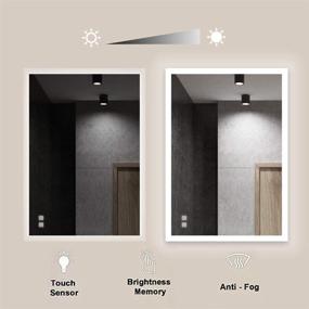 img 3 attached to 🪞 36x28 Inch LED Bathroom Mirror with Anti-Fog Dimmable Lights - Wall Mounted Vanity Makeup Mirror ROGSFN (Horizontal/Vertical)