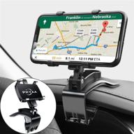 🚗 360-degree rotation car dashboard cell phone holder by pkyaa - mobile clip stand for 4 to 7 inches smartphones, rotating dashboard clip phone holder logo