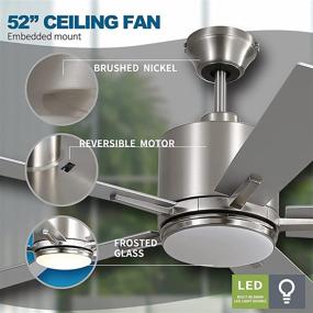 img 1 attached to 🌀 Warmiplanet 52-Inch Ceiling Fan with Lights Remote Control - 5 Blades for Efficient Cooling and Lighting