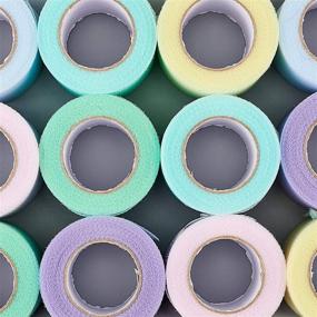 img 1 attached to 🌈 BENECREAT Rainbow Tulle Fabric Rolls - 12 Roll Bundle | 2" x 300 Yards | 6 Colors Ribbon for Wedding Party Decorations and DIY Crafts