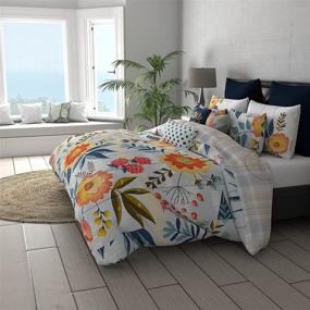 img 3 attached to 🛏️ Contemporary Coral Crush Queen Bedding Set - 3 Piece by Donna Sharp - Stylish Comforter and Pillow Shams - Machine Washable