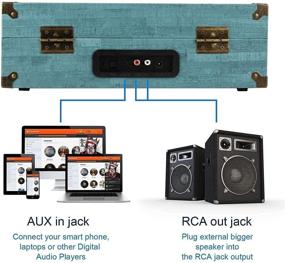 img 2 attached to 🎶 Виниловый проигрыватель с встроенным Bluetooth-приемником и стерео-динамиками - 3 скорости и 3 размера, компактный дизайн в виде чемодана, поддержка развлечений, домашнего украшения и записи винила в формат MP3.
