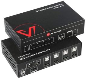 img 4 attached to 🔌 HDMI 2.0 4 Port KVM Switch with 4K@60Hz, 2K@144Hz,1080P@120Hz Support, 18Gbps Bandwidth, USB 2.0 Keyboard/Mouse/Printer/Monitor/PC Selector, Audio Out/Mic In, HDR10, Dolby Vision, Dolby/DTS, HDCP2.2 Compatibility