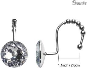 img 3 attached to 💎 Sparkling Sunlit Luxury: Round Clear Diamond Crystal Gem Bling Shower Curtain Hooks with Glide Balls - Rust Proof Metal Rhinestones Glam Rings (12 Pack)