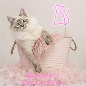 img 3 attached to 🐱 LED Cat Neon Sign Lights Wall Decor - Battery or USB Operated for Room, Wall, or Table - LED Neon Light Sign for Bar, Christmas, Home Party, Wedding, Birthday - Ideal for Kids' or Girls' Room (Pink Cat)