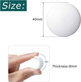 img 3 attached to Pack of 12 Self Adhesive Round Door Stopper Wall Protectors - Reusable Door Bumper Guards for Cabinets, Door Handles, and Refrigerators - 40mm Diameter, 8mm Thickness - White