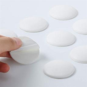 img 2 attached to Pack of 12 Self Adhesive Round Door Stopper Wall Protectors - Reusable Door Bumper Guards for Cabinets, Door Handles, and Refrigerators - 40mm Diameter, 8mm Thickness - White