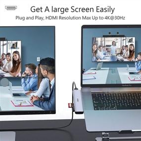 img 2 attached to 🔌 Окончательный адаптер USB C для MacBook Pro/Air: USB HDMI Mac Dongle Hub с поддержкой 4K HDMI, 3 портами USB 3.0, считывателем карт TF/SD, 100W PD - совместим с MacBook Pro/Air 2020-2018 M1.