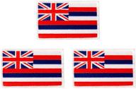 🌺 high-quality embroidered hawaii hi flag patch bulk - ideal for tactical backpacks, hats & bags (3-pack) logo