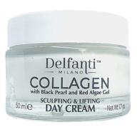 💆 delfanti milano collagen sculpting and lifting day cream: powerful anti-aging formula with black pearl and red algae gel logo