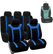 fh group fb070115 sports seat covers (blue) full set with gift - universal for cars trucks and suvs logo