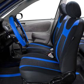 img 3 attached to FH Group FB070115 Sports Seat Covers (Blue) Full Set With Gift - Universal For Cars Trucks And SUVs