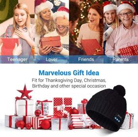 img 2 attached to Bluetooth Hat for Women, Winter Outdoor Sports Pom Pom Beanie with Built-in Speakers & Microphone