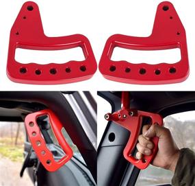 img 1 attached to 🚀 Mophorn Grab Handles: Enhanced Red Bar Handles for Jeep JK Wrangler 2 4 Doors - Ultimate Support & Style