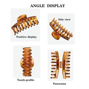 img 1 attached to 🌈 Большая заколка когтем для волос, 4,33 дюйма, сильная фиксация, для густых волос, непровисающая заколка для волос, яркий цветной набор из акрила для волос для женщин (6 штук, тортильный матовый).