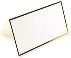 img 1 attached to 📆 JABINCO Pack of 100 Place Cards - Small Tent Cards with Elegant Gold Foil Border - Ideal for Weddings, Banquets, Events, 2 x 3.5 Inches