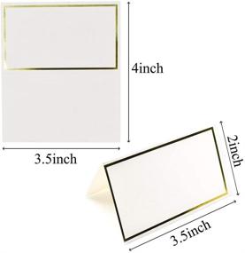 img 2 attached to 📆 JABINCO Pack of 100 Place Cards - Small Tent Cards with Elegant Gold Foil Border - Ideal for Weddings, Banquets, Events, 2 x 3.5 Inches