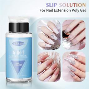 img 3 attached to 💅 U-Shinein 200ml Nail Slip Solution, 4-in-1 Poly Nail Gel Slip Solution for Poly Nail Extension Gel & Builder Gel, Liquid Slip Solution for Nail Cleaning & Polish Removal with Nail Brush Nail Art