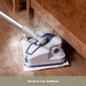 img 1 attached to Efficient LIGHT 'N' EASY Electric Floor Steamer for Hardwood/Tile/Rug/Laminate - Swivel Head, Large Water Tank, 20ft Power Cord - White Violet