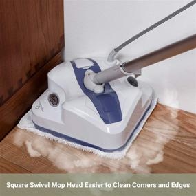img 2 attached to Efficient LIGHT 'N' EASY Electric Floor Steamer for Hardwood/Tile/Rug/Laminate - Swivel Head, Large Water Tank, 20ft Power Cord - White Violet