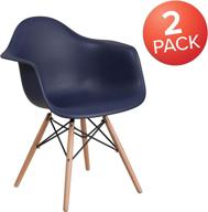 stylish flash furniture 2 pack alonza series navy plastic chair with wooden legs: a perfect blend of comfort and elegance logo
