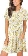 👗 longyuan women's blue khaki loungewear sundress: fashionable and comfortable clothing logo