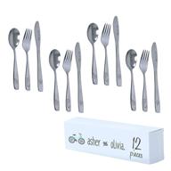 🍽️ 12-piece kids and toddler utensils silverware set - forks, spoons, and knives for preschoolers and babies - kid-friendly metal flatware set for children logo