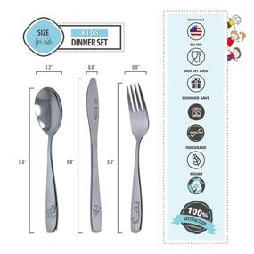 img 1 attached to 🍽️ 12-Piece Kids and Toddler Utensils Silverware Set - Forks, Spoons, and Knives for Preschoolers and Babies - Kid-Friendly Metal Flatware Set for Children