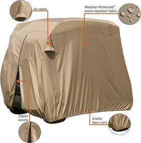 img 3 attached to 🏌️ Tan Easy-On Golf Cart Cover for Club Car Precedent, Yamaha Drive, and EZ Go by Classic Accessories Fairway