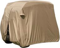 🏌️ tan easy-on golf cart cover for club car precedent, yamaha drive, and ez go by classic accessories fairway logo