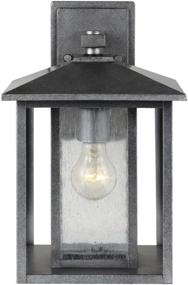 img 1 attached to 🕊️ Sea Gull Lighting 88027-57 Hunnington Outdoor Wall Lantern, Weathered Pewter Finish, One-Light Exterior Fixture