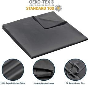 img 1 attached to 🛏️ CozyLux Queen Weighted Blanket Dark Grey 15 lbs: Oeko-TEX Certified, Removable Duvet Cover, Premium Glass Beads, Heavy & Washable - 60"x80