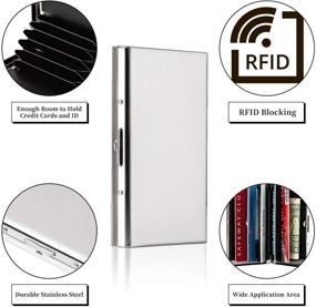 img 3 attached to 🔒 Ultimate RFID Blocking Credit Card Holder: Sleek Stainless Steel Travel Wallet for Men