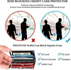 img 1 attached to 🔒 Ultimate RFID Blocking Credit Card Holder: Sleek Stainless Steel Travel Wallet for Men