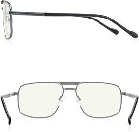 img 2 attached to 👓 Enhance Your Comfort and Protect Your Eyes with RB.Pilot Reading Glasses for Men - Square Double Bridge Computer Readers with Blue Light Blocking Technology