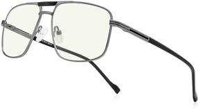 img 4 attached to 👓 Enhance Your Comfort and Protect Your Eyes with RB.Pilot Reading Glasses for Men - Square Double Bridge Computer Readers with Blue Light Blocking Technology