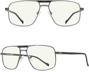 img 3 attached to 👓 Enhance Your Comfort and Protect Your Eyes with RB.Pilot Reading Glasses for Men - Square Double Bridge Computer Readers with Blue Light Blocking Technology