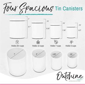 img 2 attached to 🏡 White Farmhouse Nesting Kitchen Canisters Set of 4 by Outshine - Multipurpose Storage for Flour, Coffee, Tea, Sugar, Pens, Brushes, Makeup, Accessories, and More - Ideal Gift for Housewarming, Birthday, Wedding