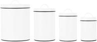 🏡 white farmhouse nesting kitchen canisters set of 4 by outshine - multipurpose storage for flour, coffee, tea, sugar, pens, brushes, makeup, accessories, and more - ideal gift for housewarming, birthday, wedding логотип