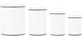 img 4 attached to 🏡 White Farmhouse Nesting Kitchen Canisters Set of 4 by Outshine - Multipurpose Storage for Flour, Coffee, Tea, Sugar, Pens, Brushes, Makeup, Accessories, and More - Ideal Gift for Housewarming, Birthday, Wedding