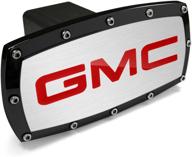 gmc red black trim billet aluminum tow hitch cover for enhanced seo logo